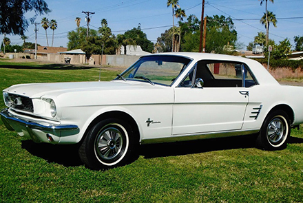 White 1966 Mustang Coupe